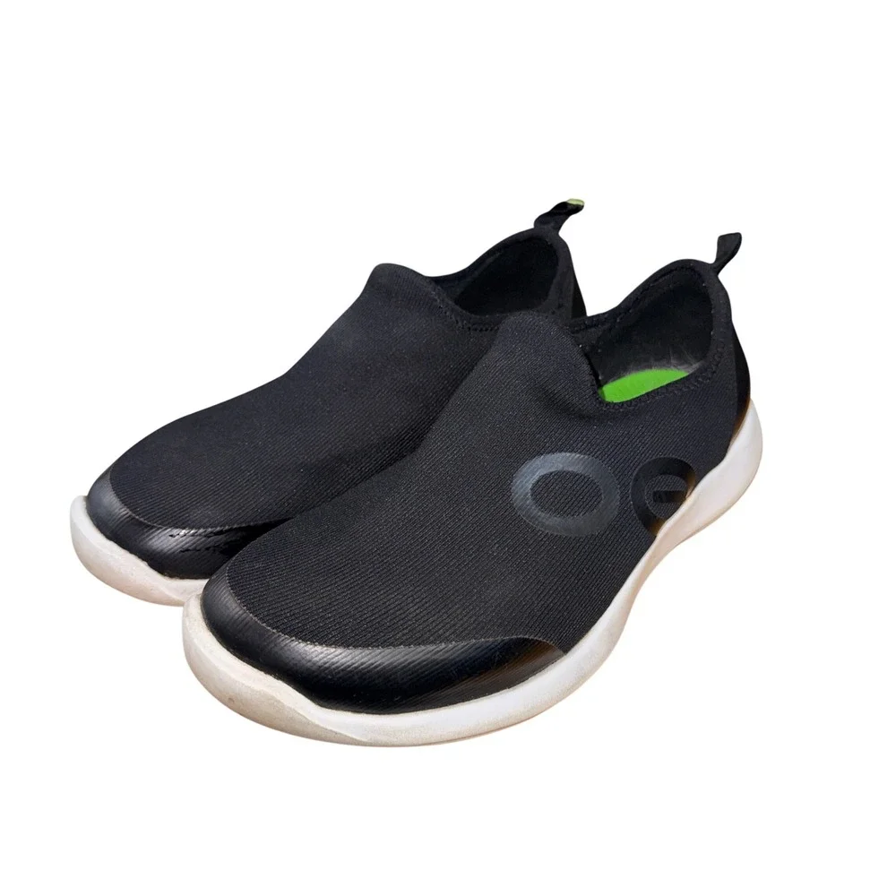OOFOS OOmg Womens 8 Pre-Owned Recovery SlipsOn Sneaker Black OOfoam Comfort Shoe